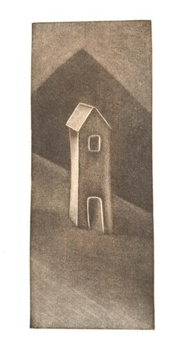 Gravure Florence Sagittario Maison qui marche manière noire 8,5x22