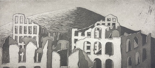 Gravure Florence Sagittario ville ruine